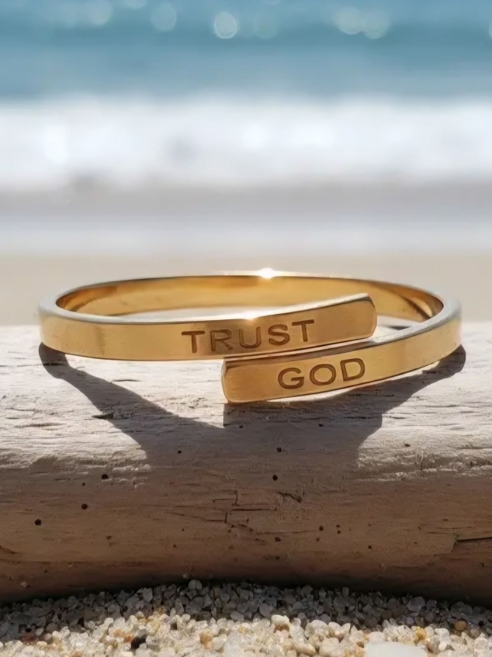 ✨ Trust God Adjustable Ring | Faith Jewelry | Gold Stainless Steel